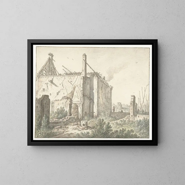 Rune de una casa en Utrecht - Herman Saftleven — cuadro enmarcado en la pared