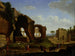Una vista romana de las ruinas del templo de Venus y de Roma con el Coliseo y el arco de Constantino - Herman van Swanevelt — vista de la obra
