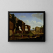 Una vista romana de las ruinas del templo de Venus y de Roma con el Coliseo y el arco de Constantino - Herman van Swanevelt — cuadro enmarcado en la pared