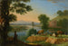 Paisaje fluvial con cabras y bovinos, una granja al fondo - Herman van Swanevelt — vista de la obra