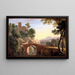 Paisaje italiano con puente - Herman van Swanevelt — cuadro enmarcado en la pared