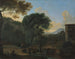 Landscape Painting with Travelers - Herman van Swanevelt — artwork view