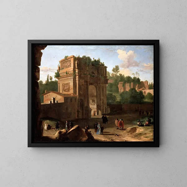 L'arco de Constantino en Roma - Herman van Swanevelt — cuadro enmarcado en la pared