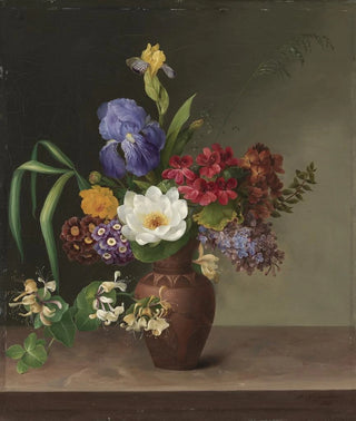 Hermania Neergaard - Vase I Grsk Stil Med Iris Syren Og Kaprifolium.webp