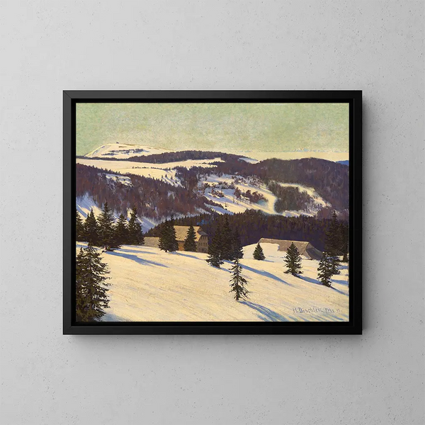 Mi refugio de invierno, la cabaña de Todtnau en Feldberg - Hermann Dischler — cuadro enmarcado en la pared