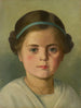 Retrato de una niña con una cinta azul-verde en el cabello - Hermann Eder — vista de la obra