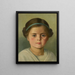Retrato de una niña con una cinta azul-verde en el cabello - Hermann Eder — cuadro enmarcado en la pared