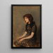 Una joven sentada - Hermann Giesel — cuadro enmarcado en la pared