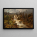 Figuras frente a un molino en un paisaje fluvial montañoso con cascadas del molino - Hermann Ottomar Herzog — cuadro enmarcado en la pared
