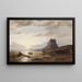 Paisaje costero con pescadores - Hermann Ottomar Herzog — cuadro enmarcado en la pared