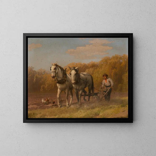 Labour painting for the next harvest - Hermann Ottomar Herzog — framed artwork on a wall