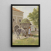 Niña con caballo en la fuente - Hermann Reisz — cuadro enmarcado en la pared