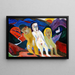 Three people in a landscape - Hermann Scherer — framed artwork on a wall