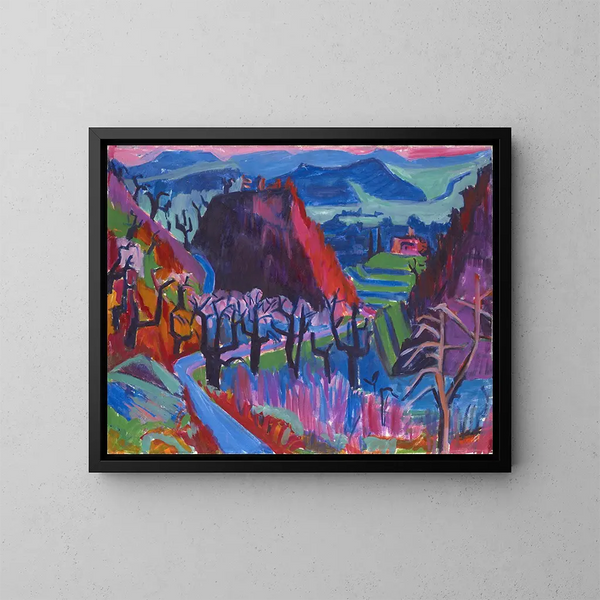 Paisaje con castaños - Hermann Scherer — cuadro enmarcado en la pared