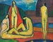 Mujeres desnudas bañándose - Hermann Stenner — vista de la obra