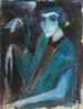 Retrato de una dama con lirio - Hermann Stenner — vista de la obra
