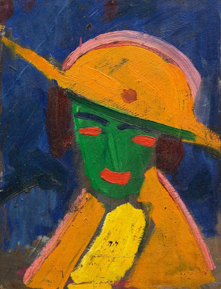 Hermann Stenner - Grne Frau mit gelbem Hut I.webp