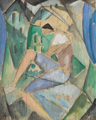 Hermann Stenner - Kubistische Figur mit Husern.webp