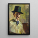 Autorretrato con sombrero alto y cigarrillo - Hermann Stenner — cuadro enmarcado en la pared