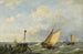 Bateaux de Pêche par Vent Fort au Large - Hermanus Koekkoek le Jeune — artwork view