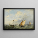 Bateaux de Pêche par Vent Fort au Large - Hermanus Koekkoek le Jeune — framed artwork on a wall