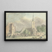 Church and Ruin of the Abbey at Rijnsburg - Hermanus Petrus Schouten — framed artwork on a wall