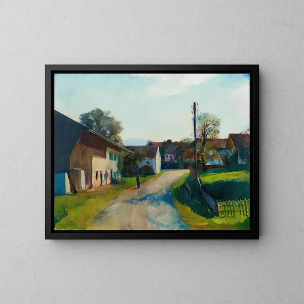 Rue Orts à Gstadt am Chiemsee - Hiasl Maier-Erding — framed artwork on a wall