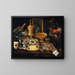 Richesses et la mort de l'avare Nature morte - Hieronymus Francken II — framed artwork on a wall
