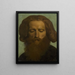 Cabeza de hombre barbudo - Hippolyte Flandrin — cuadro enmarcado en la pared