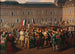 Los politécnicos llevando la cruz salvada de la capilla de las Tullerías durante los disturbios del 24 de febrero de 1848 - Hippolyte Lecomte — vista de la obra