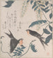 Hirondelles et glycine - Kubo Shunman — artwork view