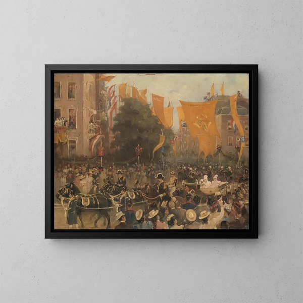 L'entrée de la reine Wilhelmine à Amsterdam en 1898 - Hobbe Smith — framed artwork on a wall