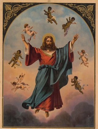 Hoen - Christ in majesty with black and white putti.webp