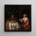 Hombre y mujer en una comida - Gabriel Metsu — cuadro enmarcado en la pared