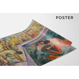 Hommes nus dans une piscine - Edvard Munch | Reproduction Tableau Décoration murale affiche copie