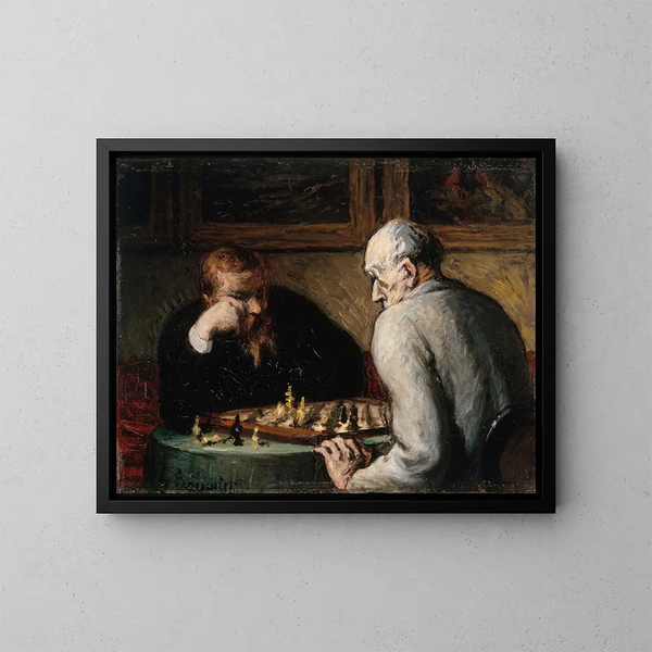 Jugadores de ajedrez - Honoré Daumier — cuadro enmarcado en la pared