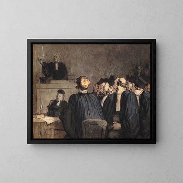 Escena de tribunal - Honoré Daumier — cuadro enmarcado en la pared