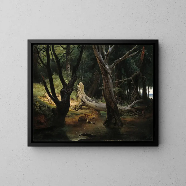 Salida para la caza en los pantanos pontinos - Horace Vernet — cuadro enmarcado en la pared