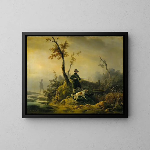 Caza al pato - Horace Vernet — cuadro enmarcado en la pared