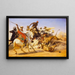La caza del león - Horace Vernet — cuadro enmarcado en la pared