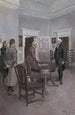 Thompson painting, the congressional clerk, announcing his election to the presidency in Washington at Mount Vernon - Howard Pyle — artwork view