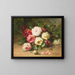 Naturaleza muerta con rosas - Hubert Bellis — cuadro enmarcado en la pared