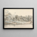 Village at Colna - Hubert Cornish — framed artwork on a wall