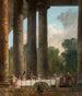 Una fiesta en las ruinas de un templo - Hubert Robert — vista de la obra