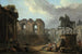 Un capricho romano con lavanderas cerca de la estatua de Marco Aurelio - Hubert Robert — vista de la obra
