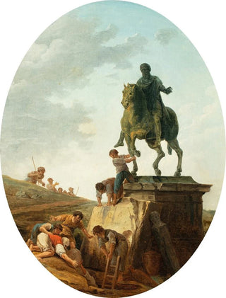 Hubert Robert - An animated landscape with the statue of Marcus Aurelius.webp