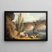 Puente sobre una cascada - Hubert Robert — cuadro enmarcado en la pared