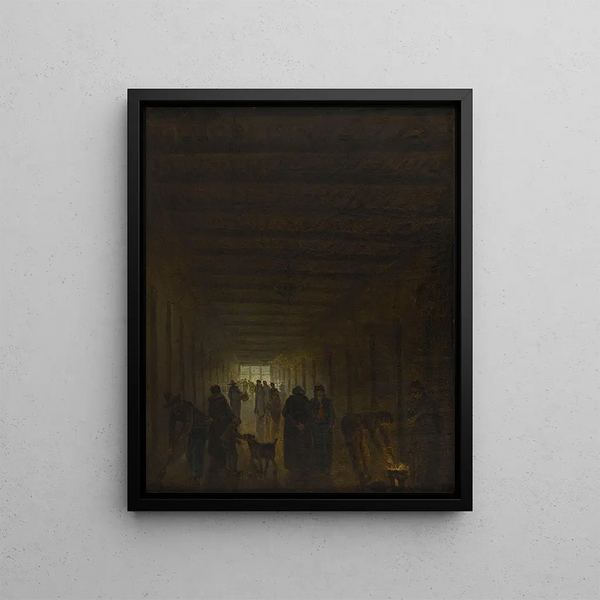 Corridor of Saint-Lazare Prison - Hubert Robert — framed artwork on a wall