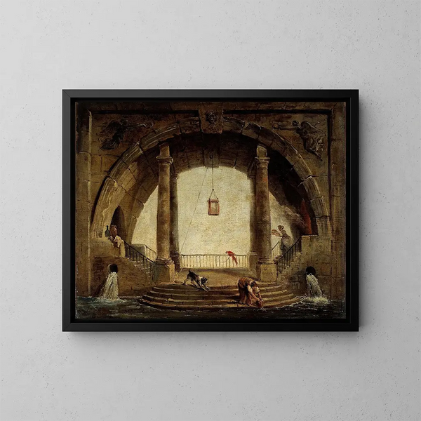La Fontaine - Hubert Robert — framed artwork on a wall