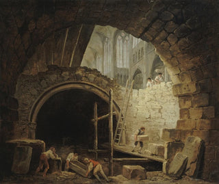 Hubert Robert - La Violation des caveaux des rois dans la basilique de SaintDenis en octobre 1793.webp